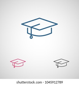 Graduation cap vector icon,  hat student icon