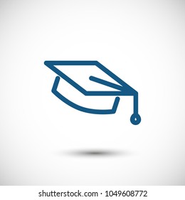 Graduation cap vector icon,  hat student icon