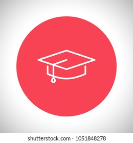 Graduation cap vector icon,  hat student icon