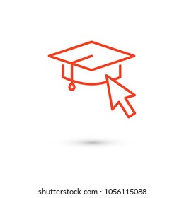Graduation cap vector icon,  hat student icon