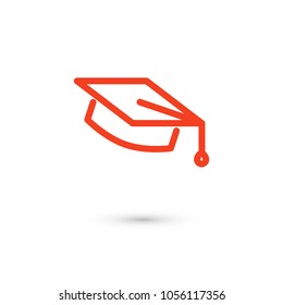 Graduation cap vector icon,  hat student icon