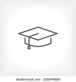 Graduation cap vector icon,  hat student icon