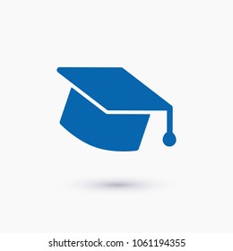 Graduation cap vector icon,  hat student icon
