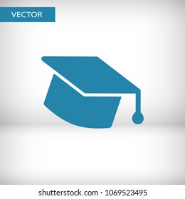 Graduation cap vector icon,  hat student icon