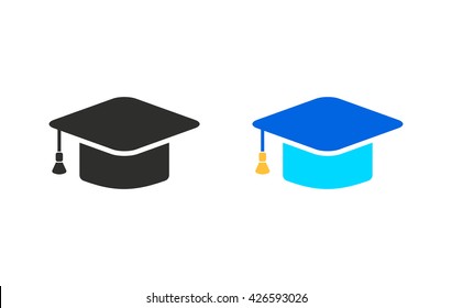Graduation cap  vector icon. Illustration isolated for graphic and web design.