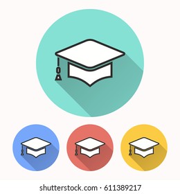 Graduation cap vector icon. Illustration isolated for graphic and web design.