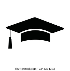 Graduation cap vector icon isolated on white background