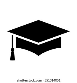 Graduation cap vector icon isolated on white background