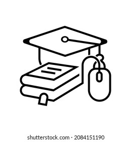 Graduation cap vector icon or logo design vector.