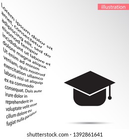 Graduation cap Vector icon . Lorem Ipsum Illustration design