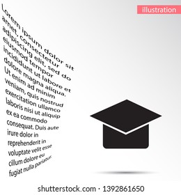 Graduation cap Vector icon . Lorem Ipsum Illustration design