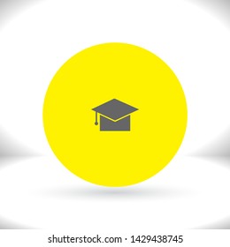 Graduation cap Vector icon . Lorem Ipsum Illustration design