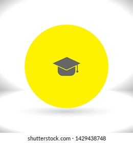 Graduation cap Vector icon . Lorem Ipsum Illustration design