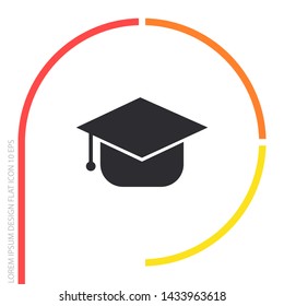 Graduation cap Vector icon . Lorem Ipsum Illustration design
