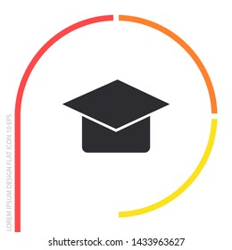 Graduation cap Vector icon . Lorem Ipsum Illustration design