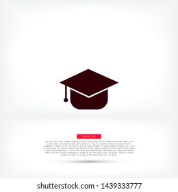 Graduation cap Vector icon . Lorem Ipsum Illustration design