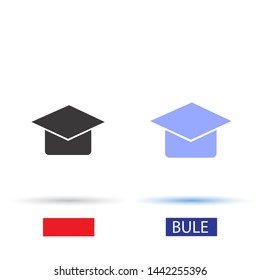 Graduation cap Vector icon . Lorem Ipsum Illustration design