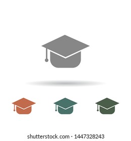 Graduation cap Vector icon . Lorem Ipsum Illustration design