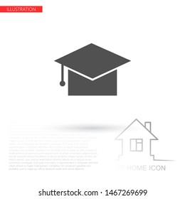 Graduation cap Vector icon . Lorem Ipsum Illustration design