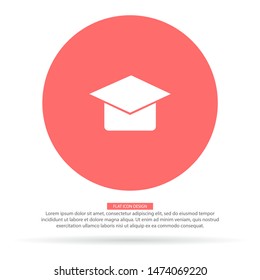 Graduation cap Vector icon . Lorem Ipsum Illustration design
