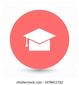 Graduation cap Vector icon . Lorem Ipsum Illustration design