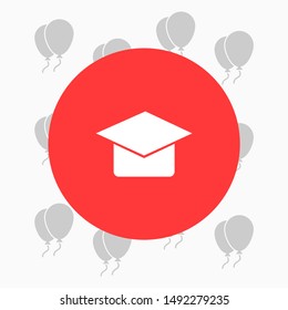 Graduation cap Vector icon . Lorem Ipsum Illustration design