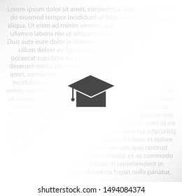 Graduation cap Vector icon . Lorem Ipsum Illustration design