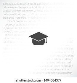 Graduation cap Vector icon . Lorem Ipsum Illustration design