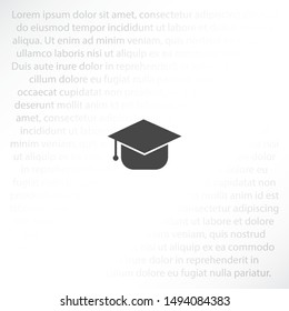 Graduation cap Vector icon . Lorem Ipsum Illustration design