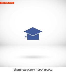 Graduation cap Vector icon . Lorem Ipsum Illustration design