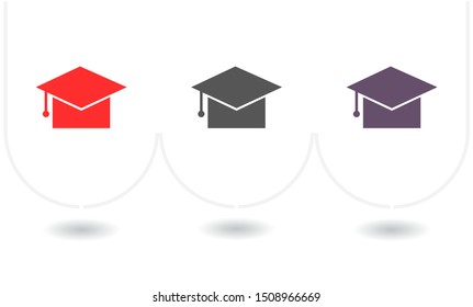 Graduation cap Vector icon . Lorem Ipsum Illustration design