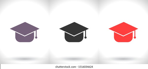 Graduation cap Vector icon . Lorem Ipsum Illustration design