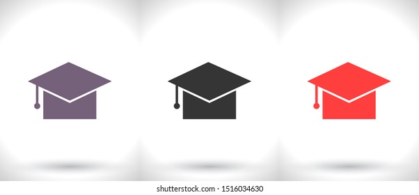 Graduation cap Vector icon . Lorem Ipsum Illustration design