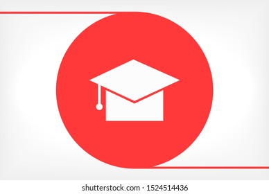 Graduation cap Vector icon . Lorem Ipsum Illustration design