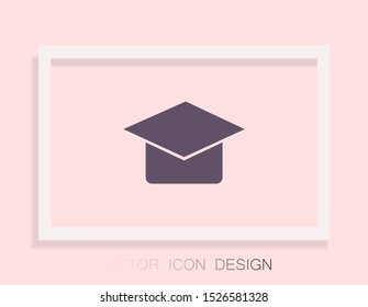 Graduation cap Vector icon . Lorem Ipsum Illustration design