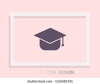 Graduation cap Vector icon . Lorem Ipsum Illustration design