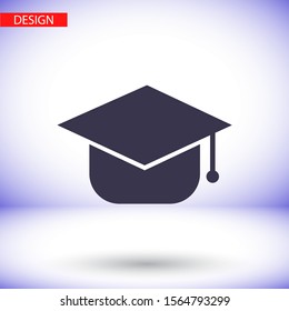 Graduation cap Vector icon . Lorem Ipsum Illustration design