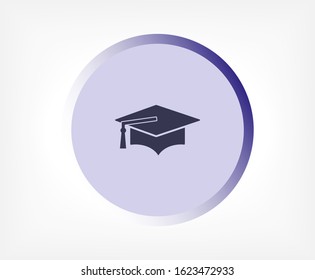Graduation cap vector icon , lorem ipsum Flat design