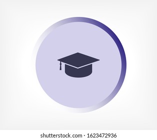 Graduation cap vector icon , lorem ipsum Flat design
