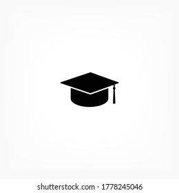 Graduation cap vector icon , lorem ipsum Flat design