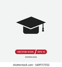 Graduation cap vector icon in modern design style for web site and mobile app