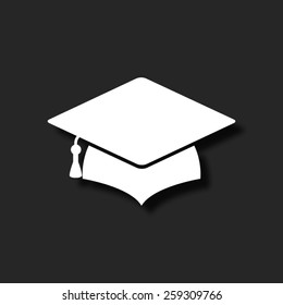 Graduation cap - vector icon with shadow