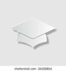 Graduation cap - vector icon with shadow