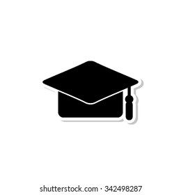 Graduation cap - vector icon with shadow