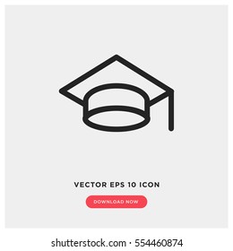 Graduation cap vector icon, student symbol. Modern, simple flat vector illustration for web site or mobile app