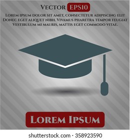 Graduation cap vector icon or symbol
