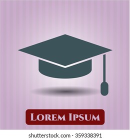 Graduation cap vector icon or symbol