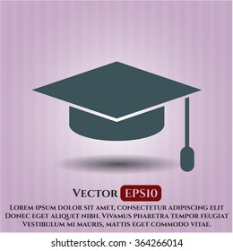Graduation cap vector icon or symbol