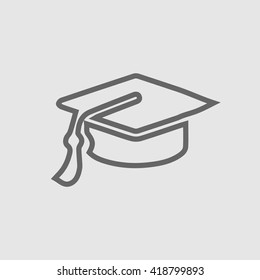 Graduation Cap vector icon. Graduation Cap symbol. Isolated vector logo illustration. Academy symbol.