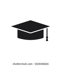 graduation cap vector icon in trendy flat design